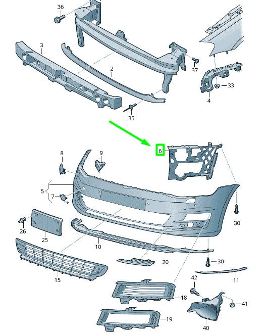 NEW VOLKSWAGEN GOLF 5G MK7 FRONT RIGHT BUMPER BRACKET 5G0807724D ORIGINAL