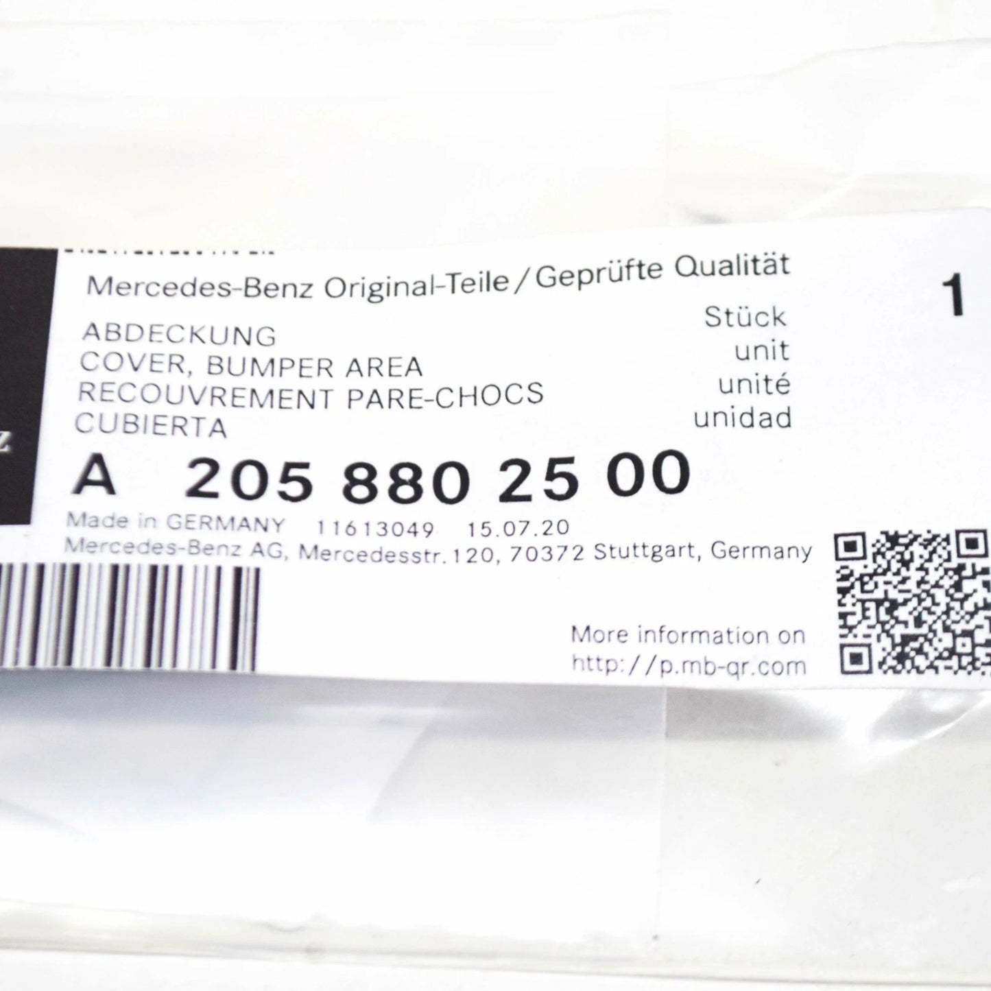 NEW MB C W205 REAR LEFT BUMPER LIP FENDER TRIM AMG A2058802500 ORIGINAL