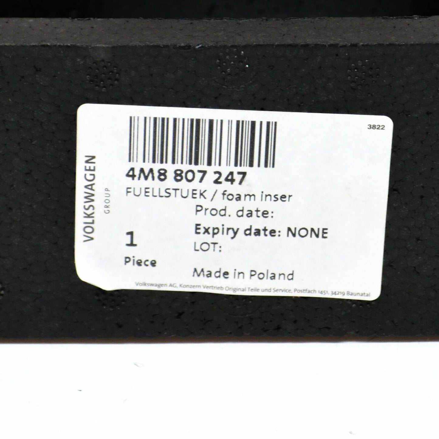 NEW AUDI Q8 REAR LUGGAGE TRUNK CENTER FOAM FILLER PIECE 4M8807247 ORIGINAL