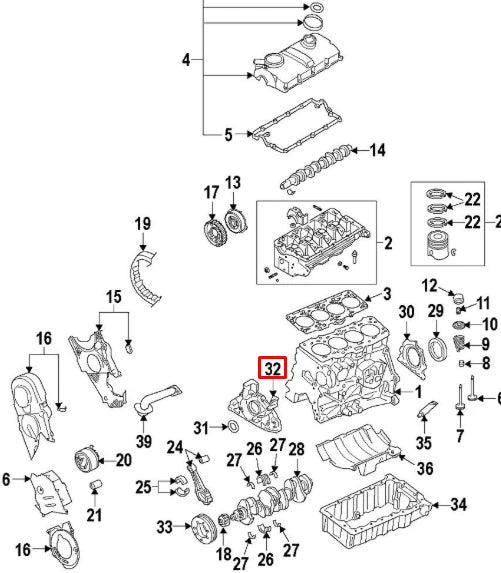 NEW AUDI A1 8X FRONT CYLINDER BLOCK SEALING FLANGE 03G103153E