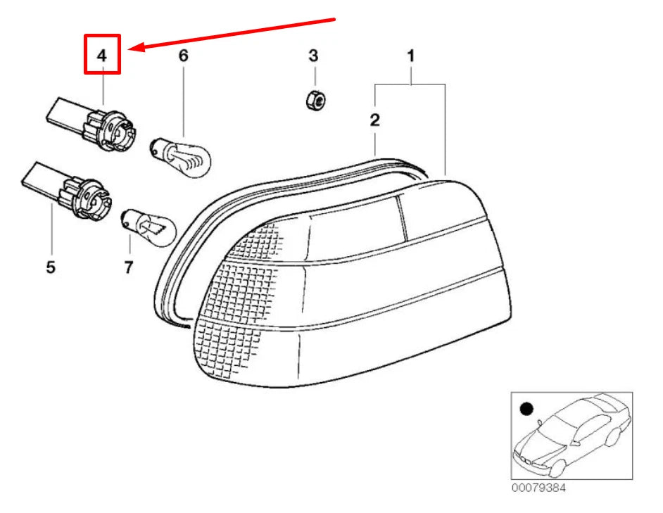 NEW BMW 7 E38 REAR TAIL LIGHT BULB SOCKET 8381243 63218381243 ORIGINAL