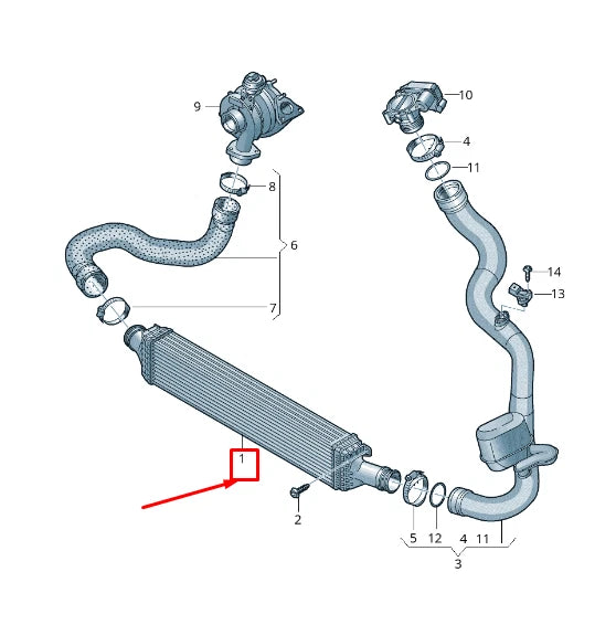 NEW AUDI A4 AVANT B9 INTERCOOLER RADIATOR 8W0145805AD ORIGINAL