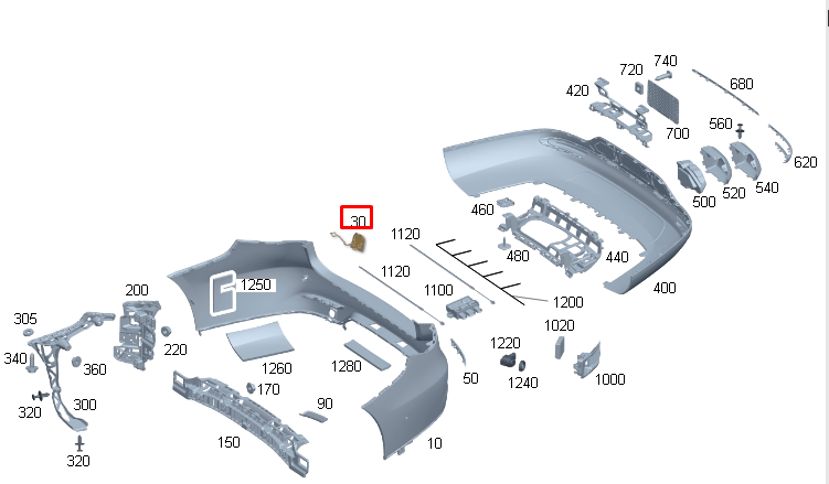NEW MERCEDES-BENZ EQS V297 REAR BUMPER TOW EYE COVER A29788503009999 ORIGINAL