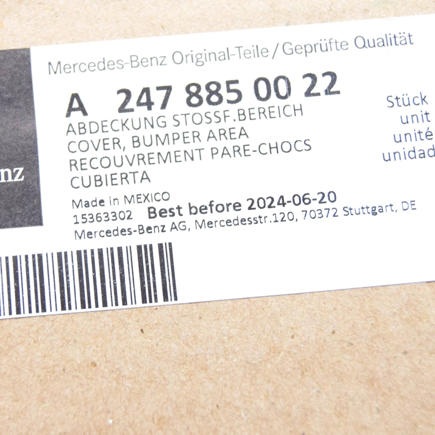 NEW MB GLB X247 FRONT LEFT FENDER WHEEL ARCH COVER A2478850022 ORIGINAL