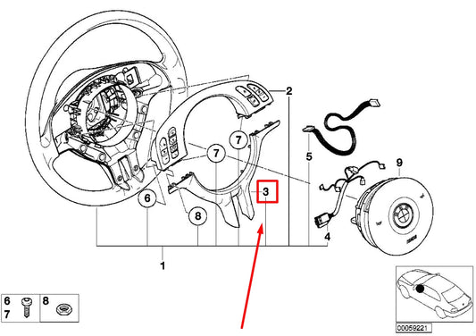 NEW BMW 3 E46 LOWER STEERING WHEEL COVER 32306756522 6756522 ORIGINAL