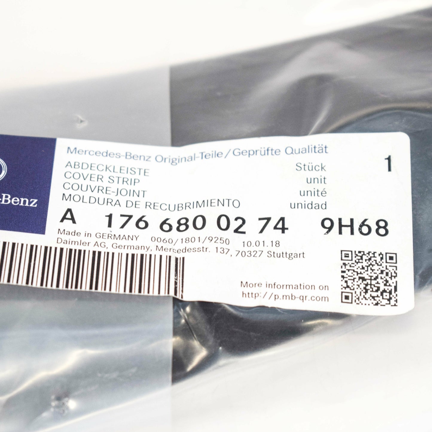 NEW MERCEDES BENZ W176 REAR LEFT INNER SILL TRIM A1766800274 9H68 ORIGINAL