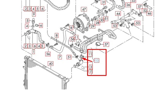 NEW AUDI Q7 4L ENGINE COOLANT RADIATOR UPPER PIPE HOSE SET 7L0122101L ORIGINAL
