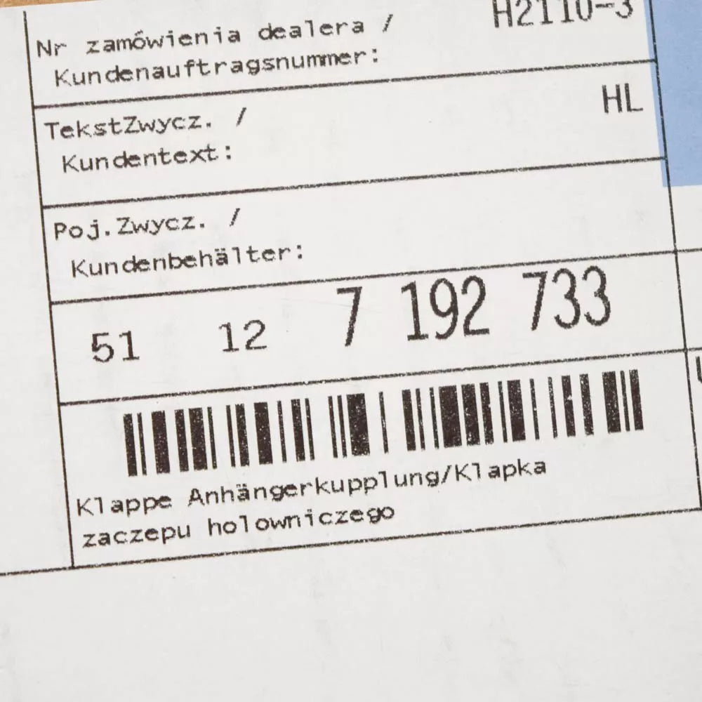 NEW BMW X6 E71 REAR BUMPER TOW HOOK COVER 51127192733 7192733 ORIGINAL