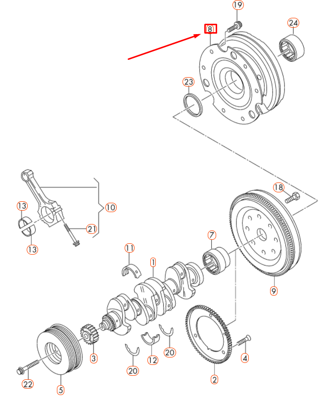 new audi a4 b8 engine flywheel 0aw105317t original
