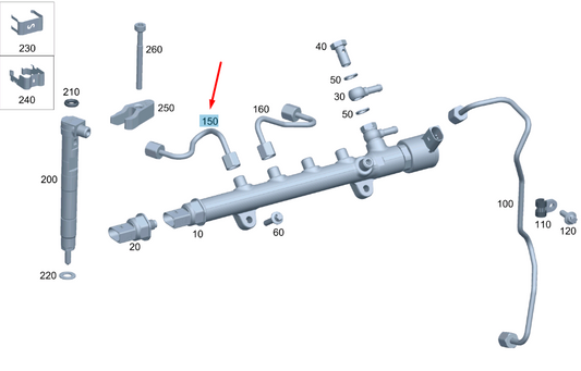 new mercedes-benz vito w447 fuel injection pressure pipe a6510704833 original