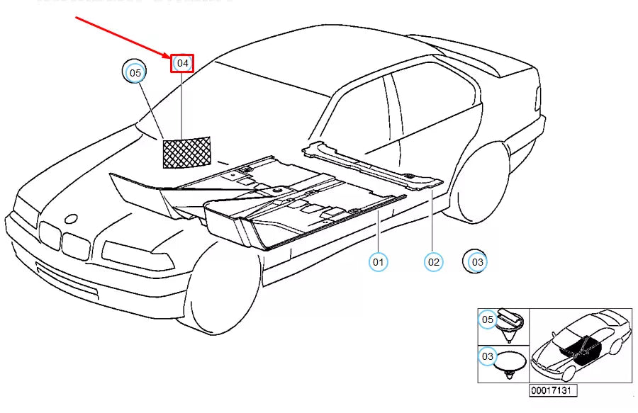 NEW BMW 3 E36 FRONT FLOOR STORAGE PARCEL NET 51472491097 2491097 ORIGINAL