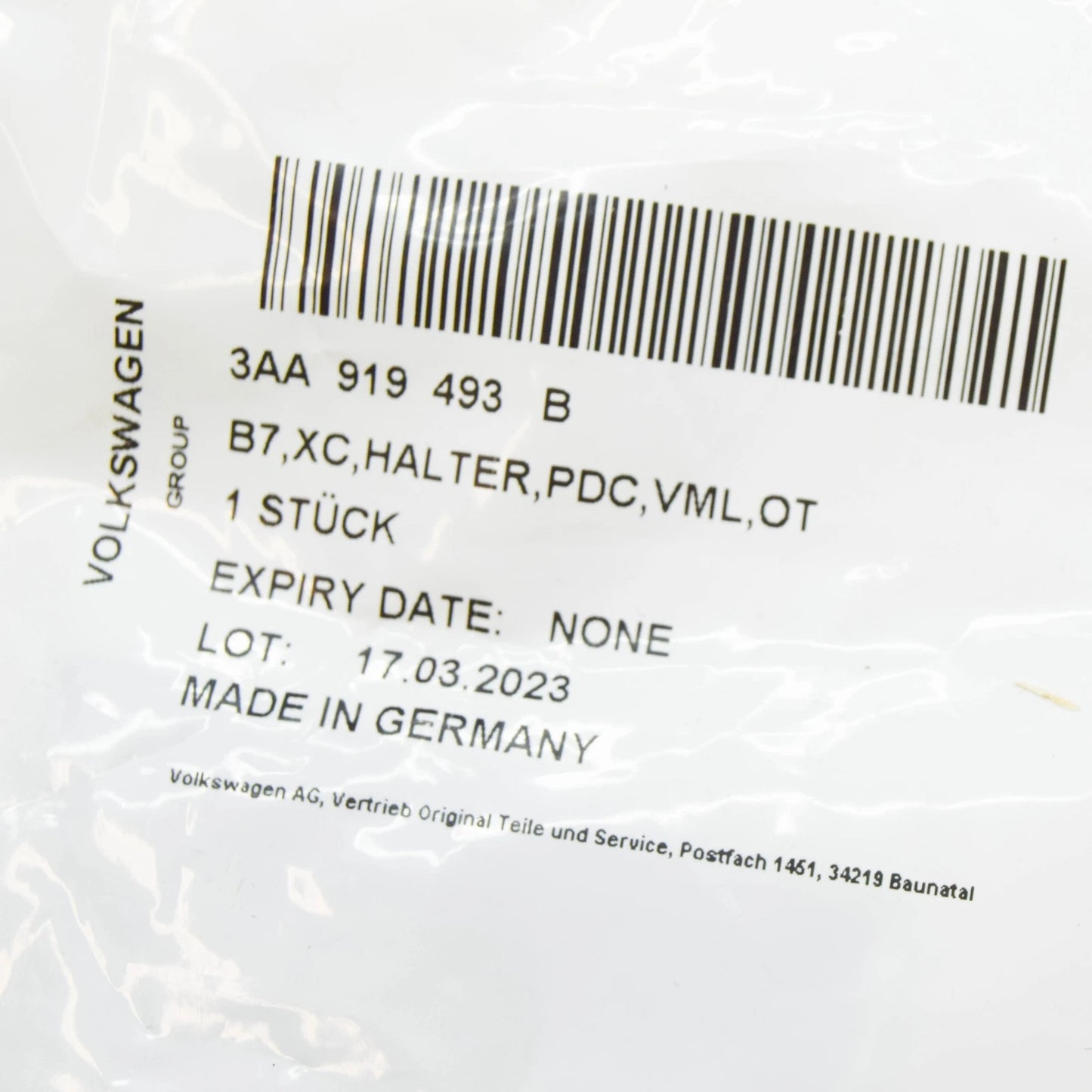 NEW VW PASSAT VARIANT B7 365 FRONT LEFT PARKTRONIC HOLDER 3AA919493B ORIGINAL