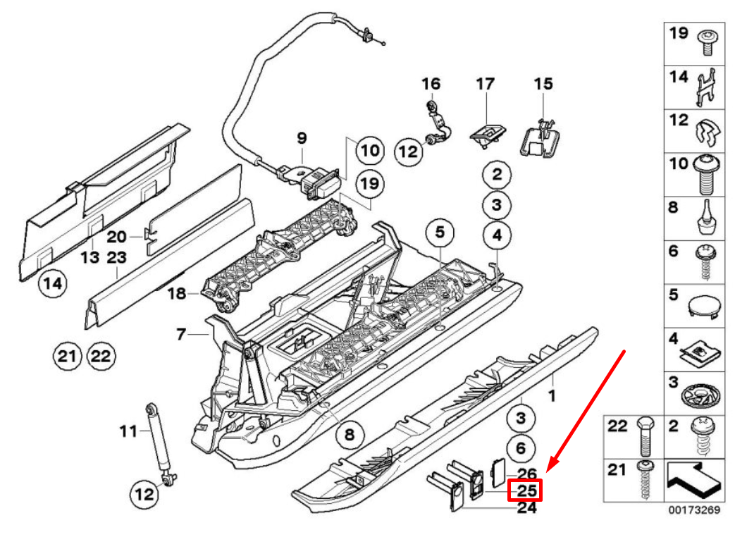 new bmw 6 cabrio e64 hand lamp with usb bracket 51169143599 9143599 original