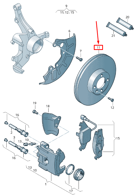 new vw golf plus mk6 front brake disc 1k0615301as original