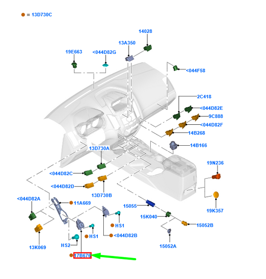 new ford ranger t6 mk1 side mirror control switch ab39-17b676-aa 1717928