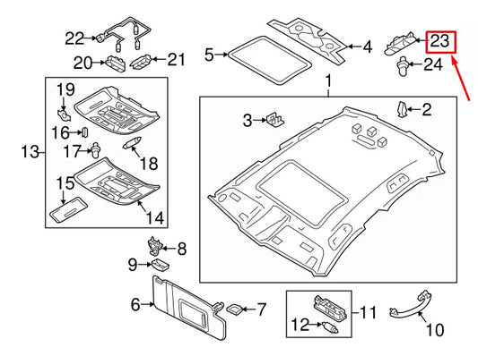 NEW AUDI A7 SPORTBACK 4G REAR DOME LIGHT SWITCH 4G0947111A6PS