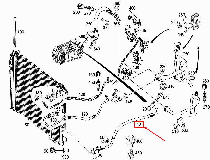 NEW MERCEDES-BENZ E CABRIO A207 A/C REFRIGERANT LINE A2048305216 ORIGINAL