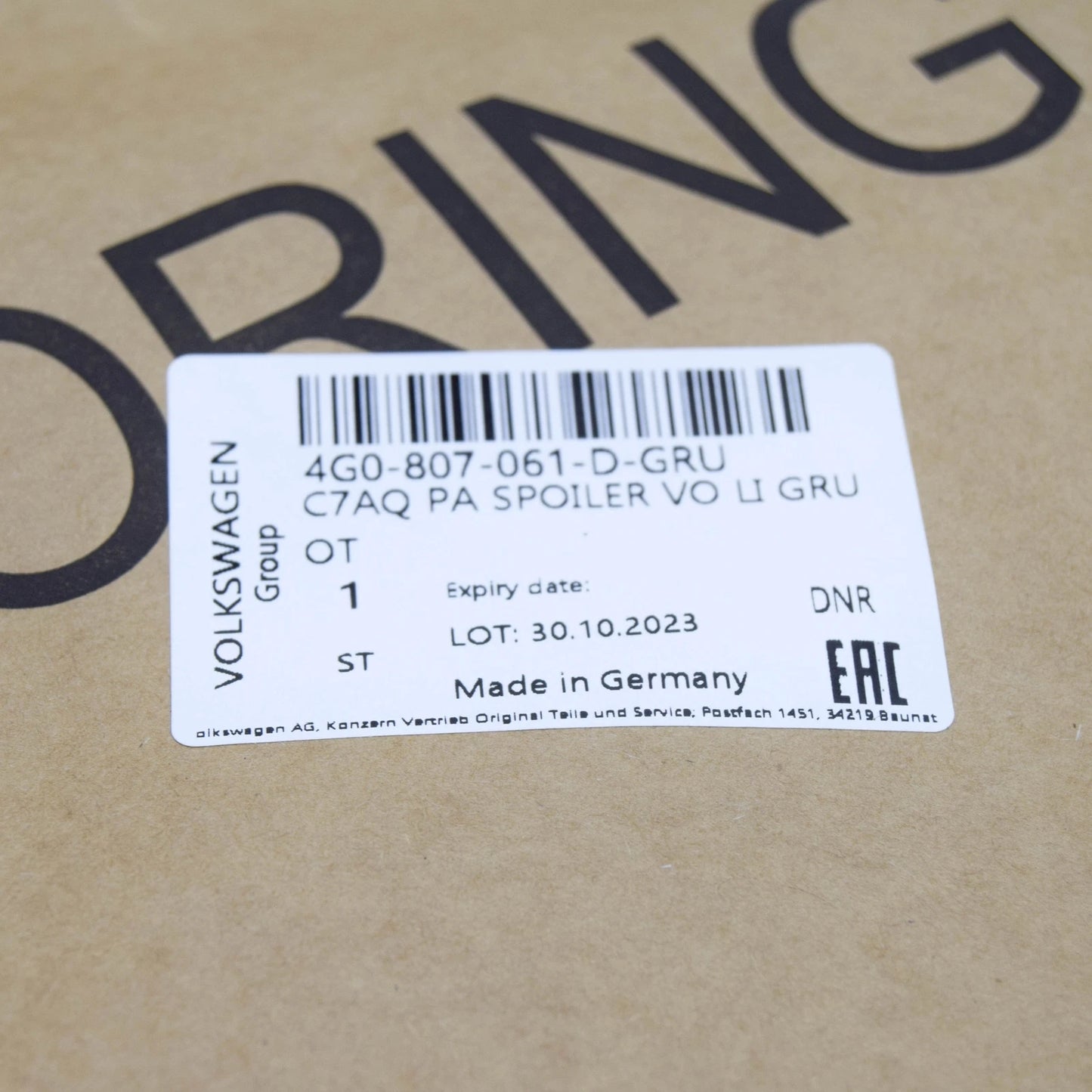 NEW AUDI A6 ALLROAD QUATTRO C7 FRONT BUMPER LEFT SPOILER 4G0807061DGRU ORIGINAL