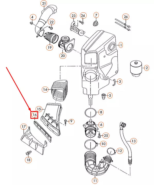 NEW AUDI A6 4F C6 FRONT AIR INTAKE LINE STRAINER 4F0129054A ORIGINAL