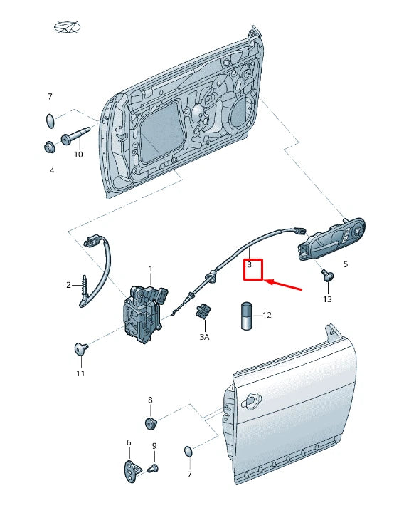 NEW VW BEETLE 5C FRONT DOOR LATCH CABLE 5C5837085C