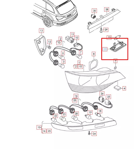 NEW AUDI Q7 4L LICENSE PLATE LED LIGHT 4H0943021