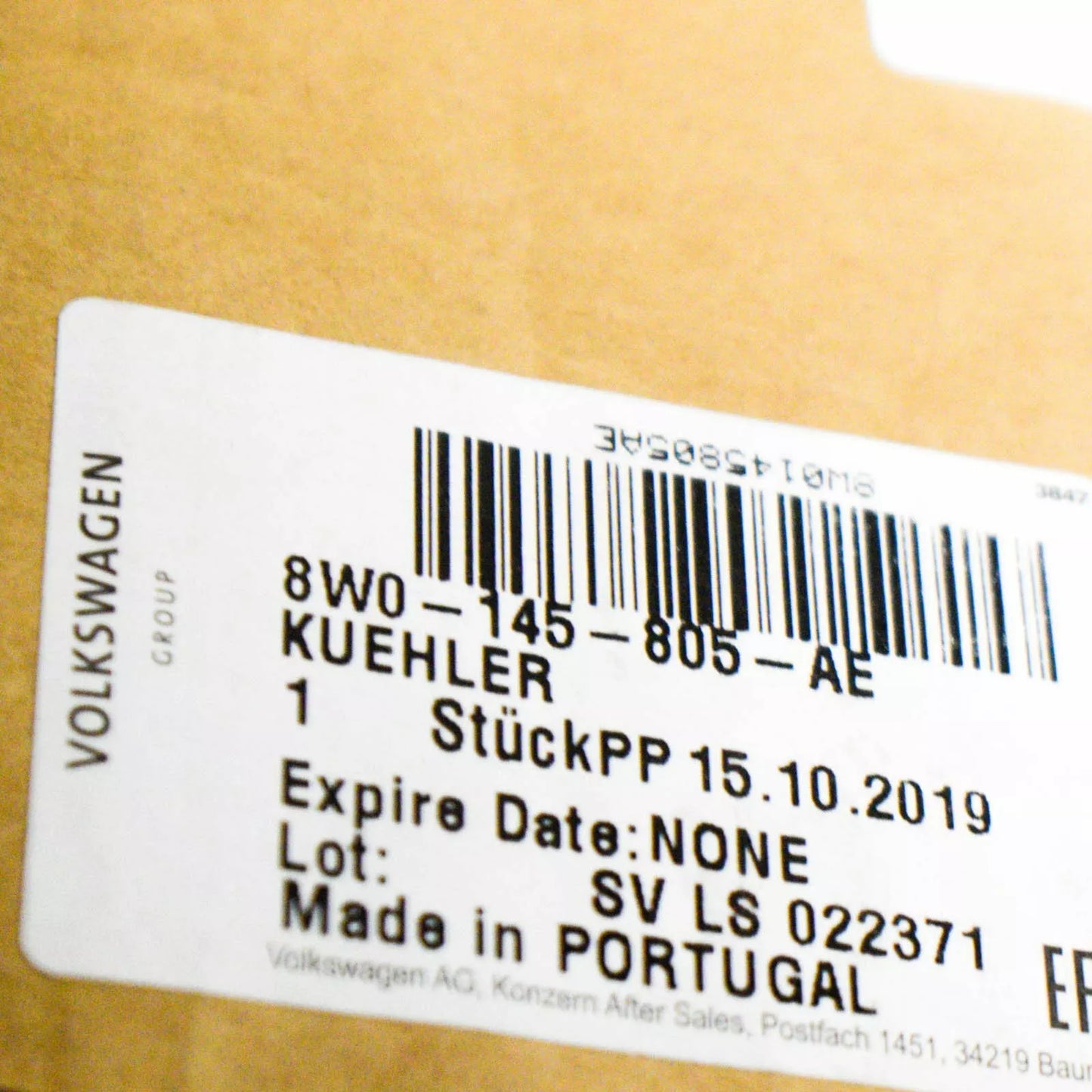 NEW AUDI S5 8W6 INTERCOOLER RADIATOR 8W0145805AE ORIGINAL