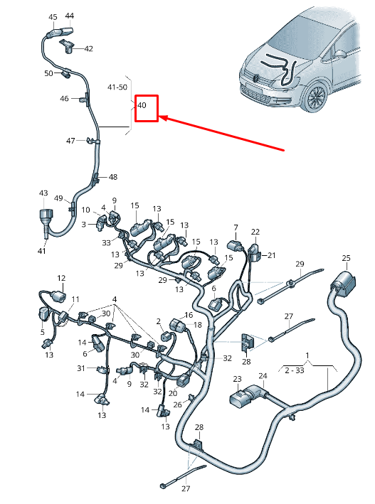 NEW VW SHARAN 7N VACUUM PUMP ADAPTER CABLE LOOM 7N0971767B ORIGINAL