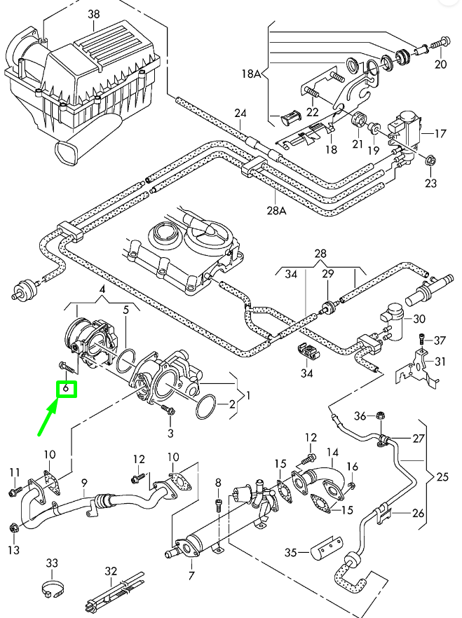 new vw passat cc throttle body oval hexagon socket head bolt n10670301 original