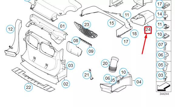NEW BMW 3 COUPE E46 FRONT RIGHT BRAKE AIR DUCT 51718235244 8235244 ORIGINAL