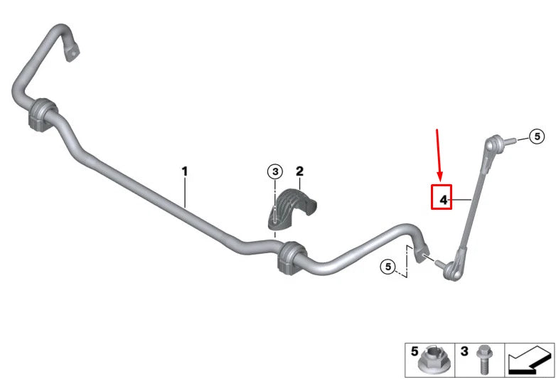 NEW BMW 3 G20 FRONT RIGHT STABILIZER LINK 31306893360 ORIGINAL