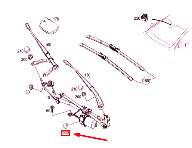 NEW MERCEDES-BENZ CLA C117 WIPER MOTOR SOCKET HOUSING A052545332664 ORIGINAL