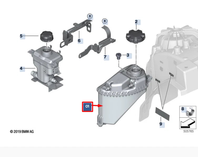 NEW BMW X6 G06 COOLANT EXPANSION TANK 17138689765 ORIGINAL