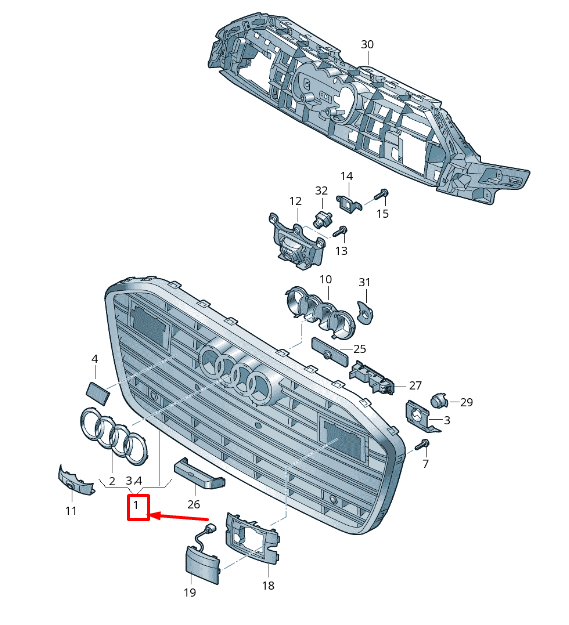 new audi a6 c8 radiator grille 4k0853651e 3fz 4k0853651e3fz original