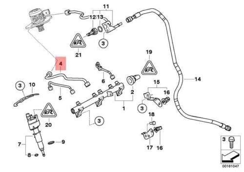 NEW BMW E60N E61N E81 E82 E87N E88 PRESSURE HOSE ASSEMBLY 7562477 13537562477