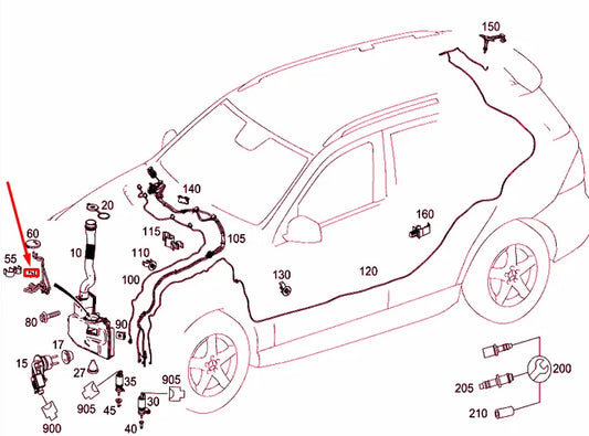 NEW MERCEDES-BENZ GLE W166 WASHER FLUID HEAT EXCHANGER A1668300461 ORIGINAL