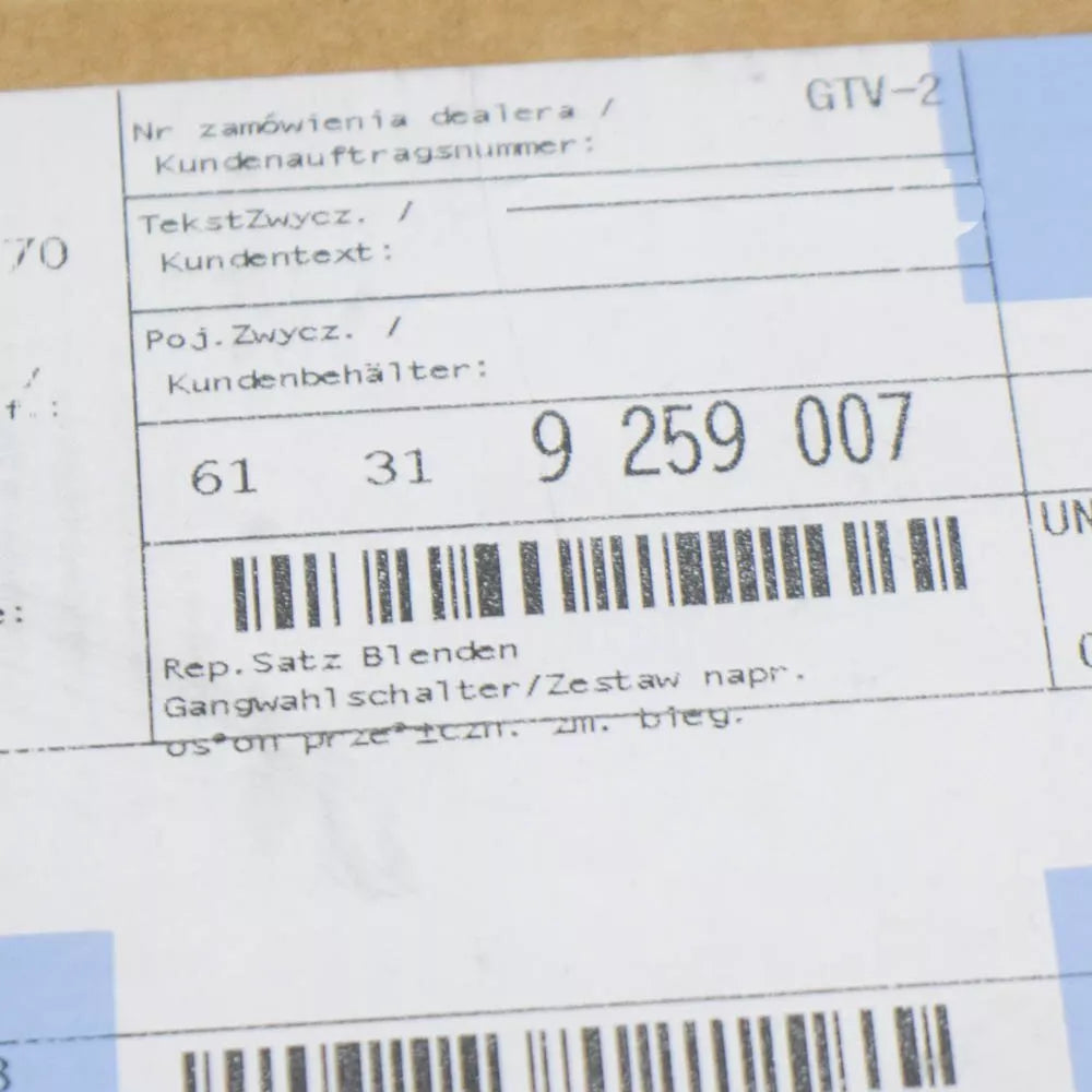 NEW BMW 1 F21 GEAR SELECTOR REPAIR KIT LHD 61319259007 9259007 ORIGINAL