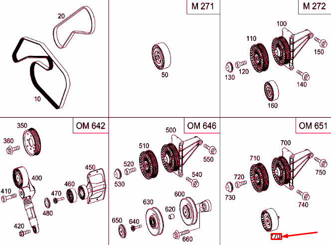 NEW MERCEDES-BENZ SPRINTER 906 V-RIBBED BELT GUIDE PULLEY A6512000970 ORIGINAL