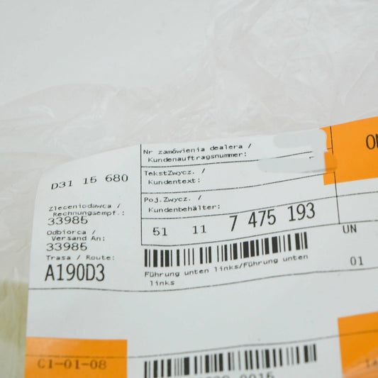 NEW BMW 7 G11 G12 FRONT RIGHT BUMPER BOTTOM GUIDE 51117475193 7475193 ORIGINAL