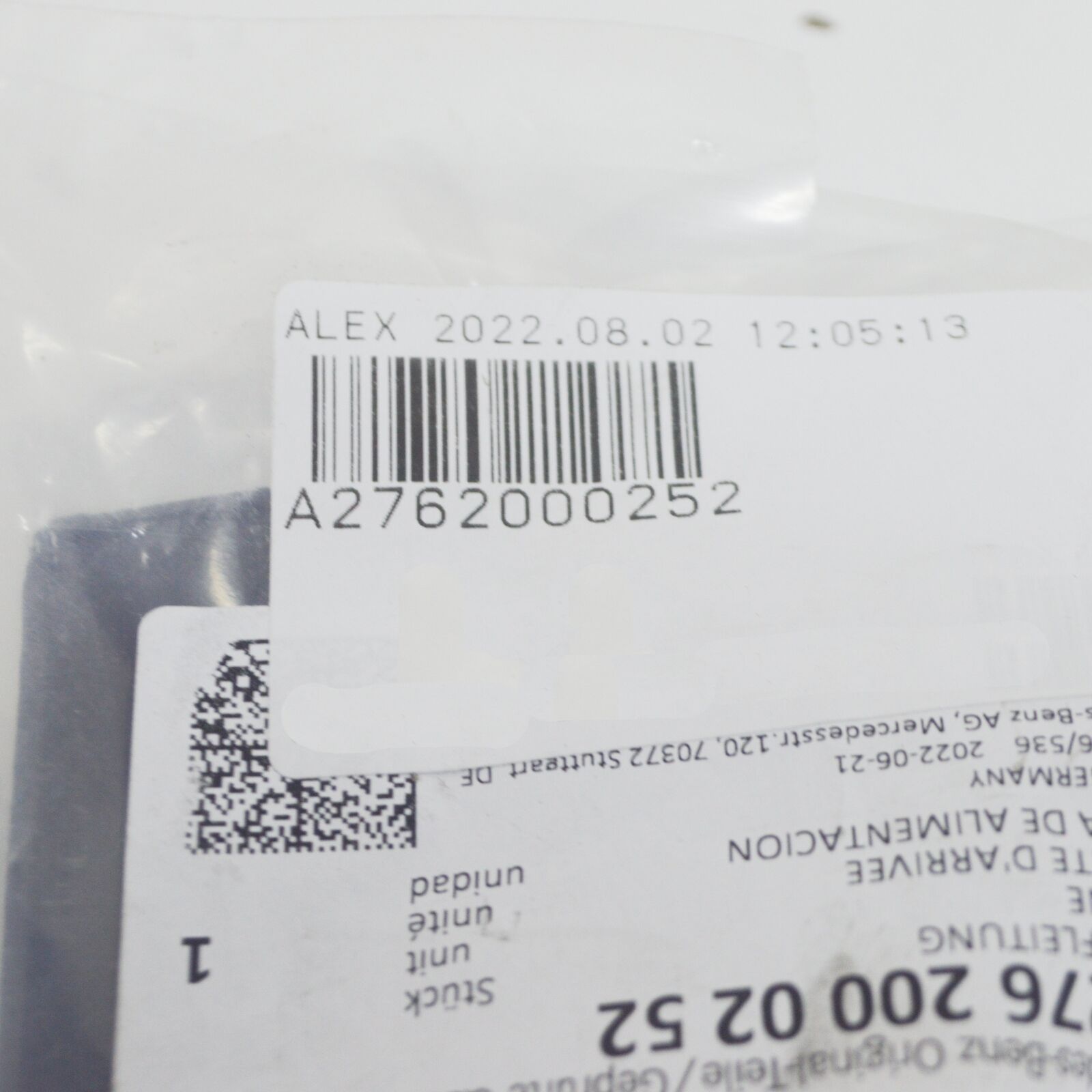 NEW MB ML W166 EXHAUST GAS RECIRC. CYLINDER HEAD FEED LINE A2762000252 ORIGINAL