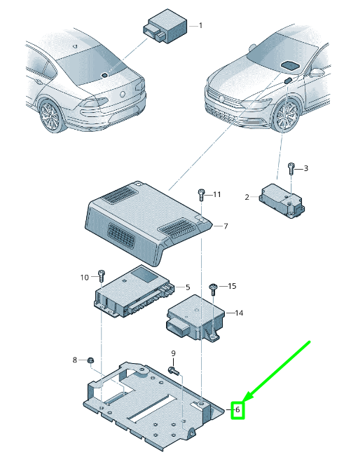 new volkswagen passat b8 3g roller blind control unit bracket 3g1919935 original