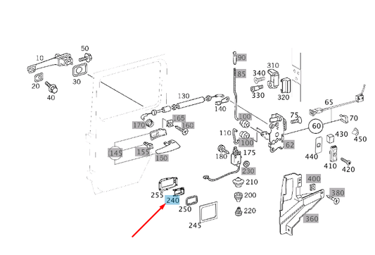 new mercedes-benz g w463 right rear internal operation a00076001619007 original
