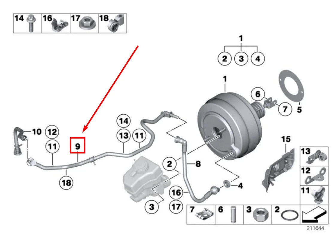 NEW BMW 1 CABRIO E88 VACUUM PIPE 11667551464 7551464 ORIGINAL