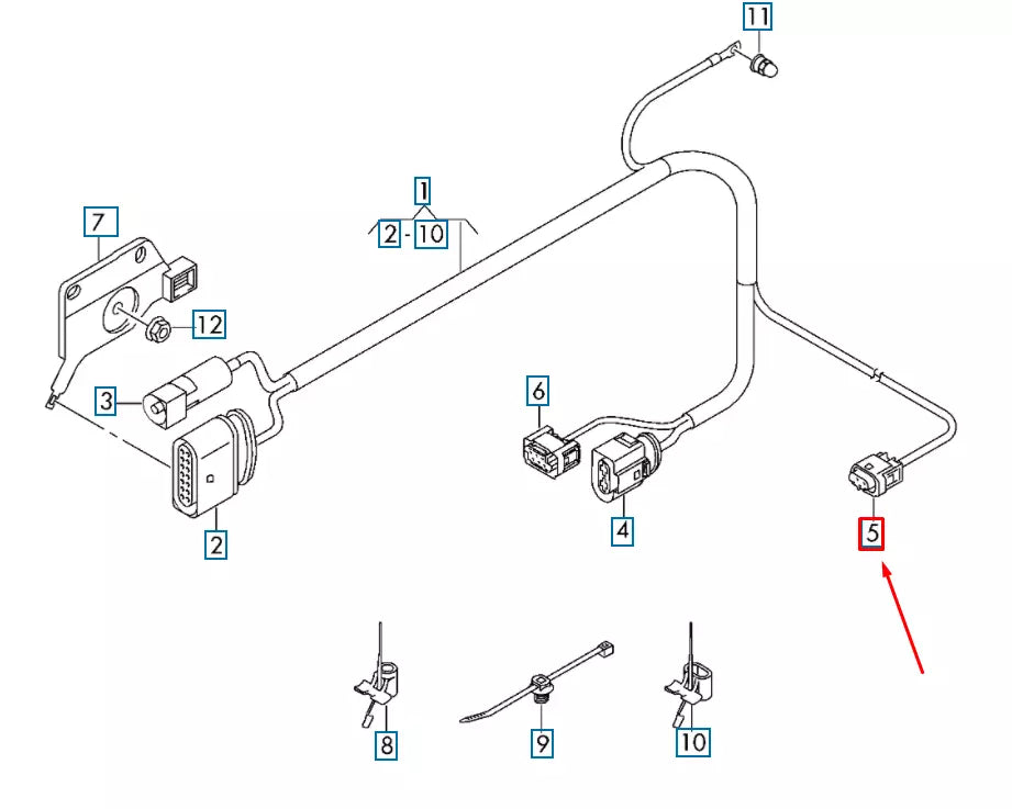 NEW AUDI Q8 REAR ADAPTER CABLE LOOM FLAT CONTACT HOUSING 8E0971934A ORIGINAL