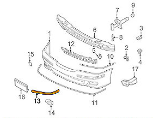 new bmw 5 e39 front bumper right molding trim 51112494194 2494194 original