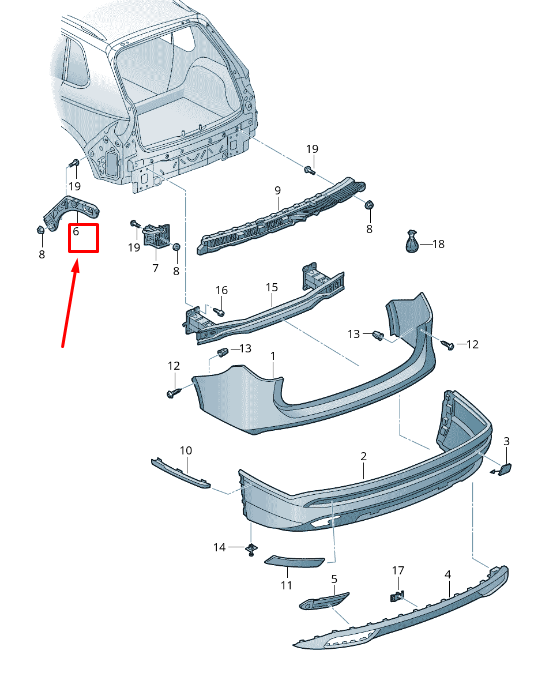new seat tarraco kn rear right bumper guide profile 5fj807394b original