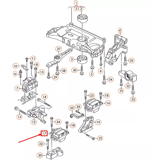 NEW AUDI A3 8P LEFT GEARBOX MOUNTING 1K0199555BE