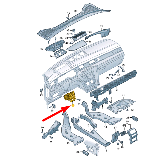 new vw arteon 3h7 dashboard left air vent grille lhd 3g1819701egvk original