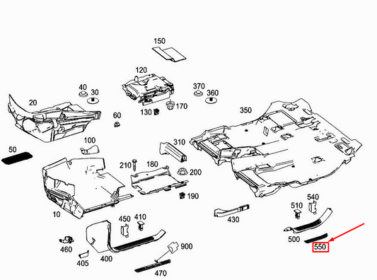new mercedes-benz ml w166 rear left sill trim a1666860036 original