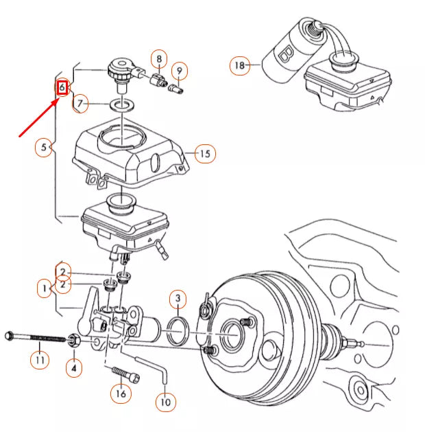 NEW AUDI A4 B8 BRAKE FLUID RESERVOIR CAP 8K0611357