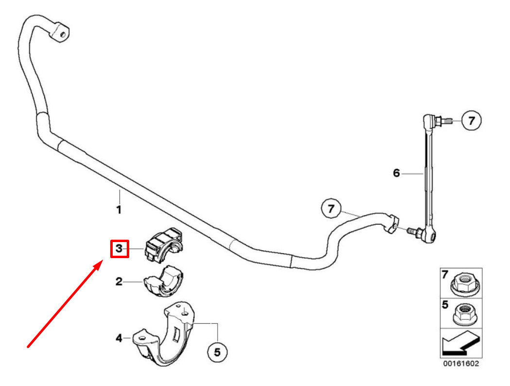 new bmw 3 e90 front sway bar bushing 31352283968 2283968 original